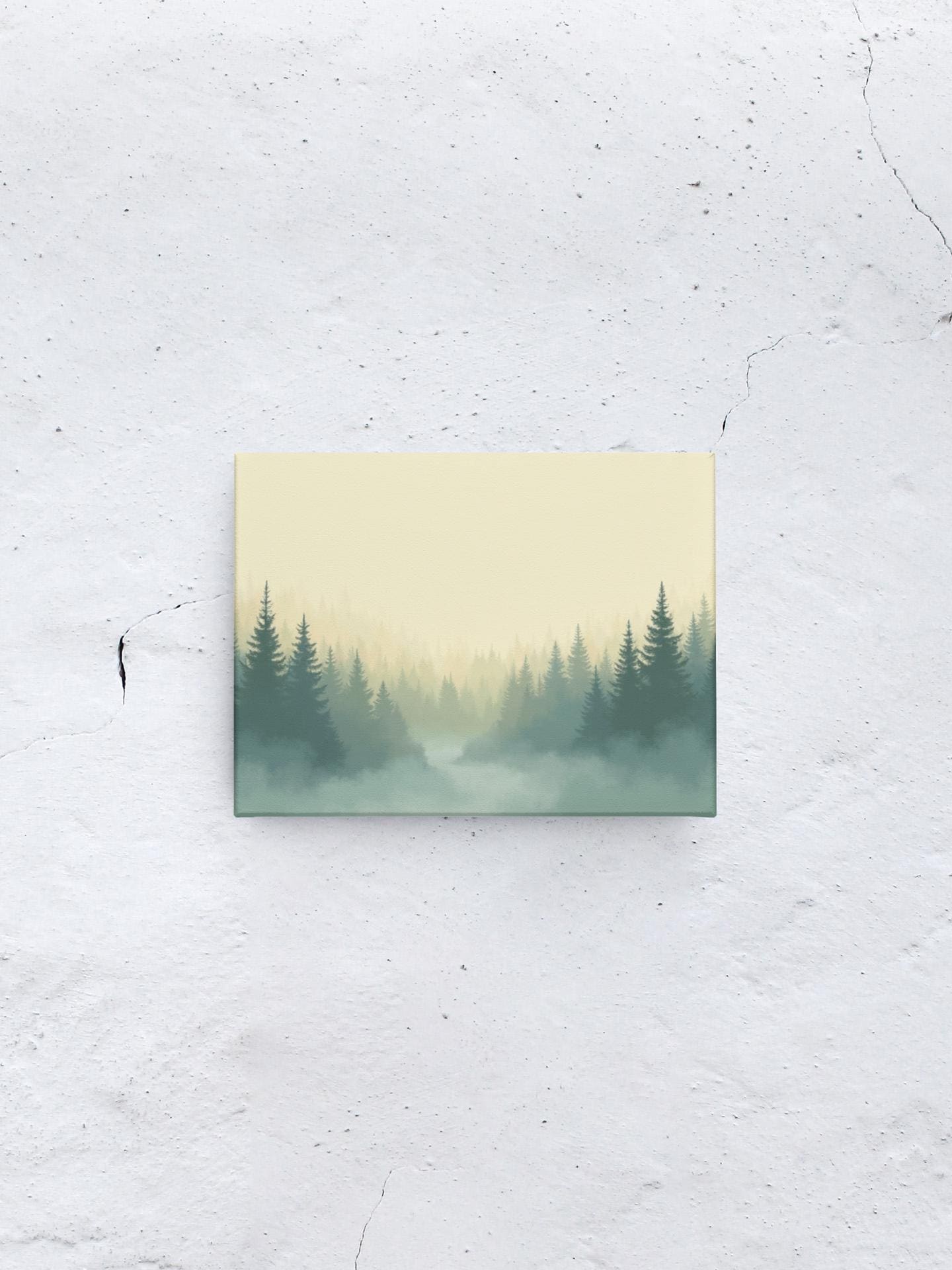 Misty pine forest canvas